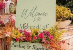Vibrant Floral Mehndi Decor with a Pastel Touch